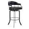 Armen Living Pharaoh Swivel 30" Mineral Finish and Black Faux Leather Bar Stool 721535743346 - alternate 1